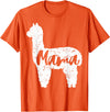 Happy Mothers Day Shirt Cute Gift Ideas Cute Proud Mama Llama Alpaca Happy Mothers Day Gift Shirt T-Shirt - Orange
