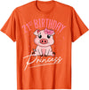 Pig Birthday 21 Cute Piggy Barn Party Apparel Pig 21st Birthday Princess Farm Party Hog Farmer Barnyard T-Shirt - Orange