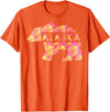 Proud Alaskan Bear Art Alaska State Pride Proud Alaskan Pink Grizzly Bear T-Shirt - Orange