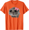Coquette Sad Hamster Meme Crying T-Shirt - Orange
