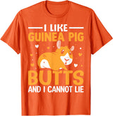 Cute and funny guinea pig gifts I like guinea pig butt and I can't lie T-Shirt - Orange