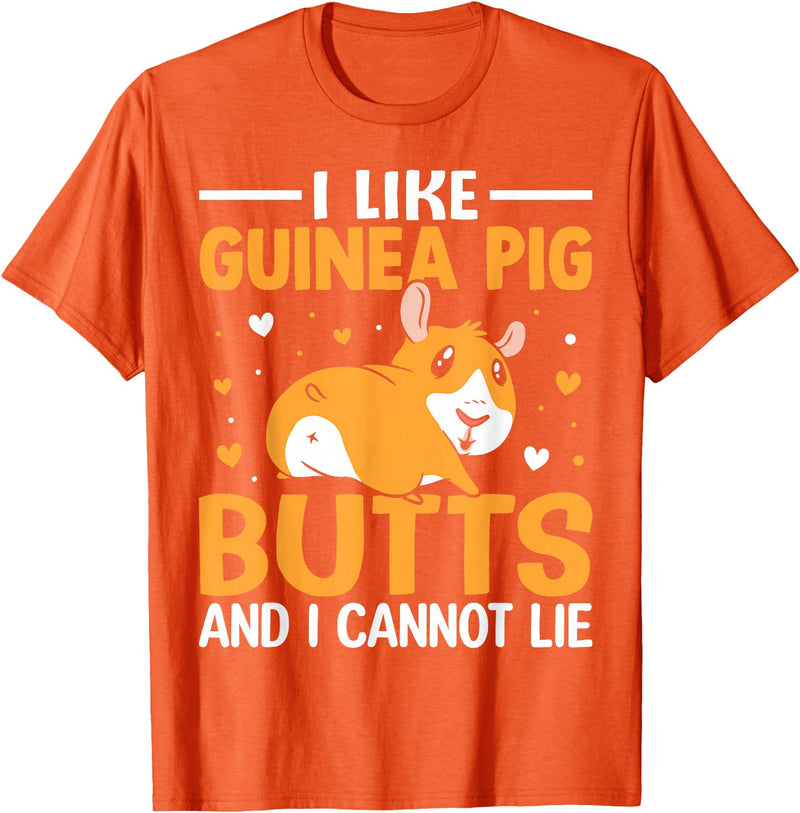 Cute and funny guinea pig gifts I like guinea pig butt and I can't lie T-Shirt - Orange