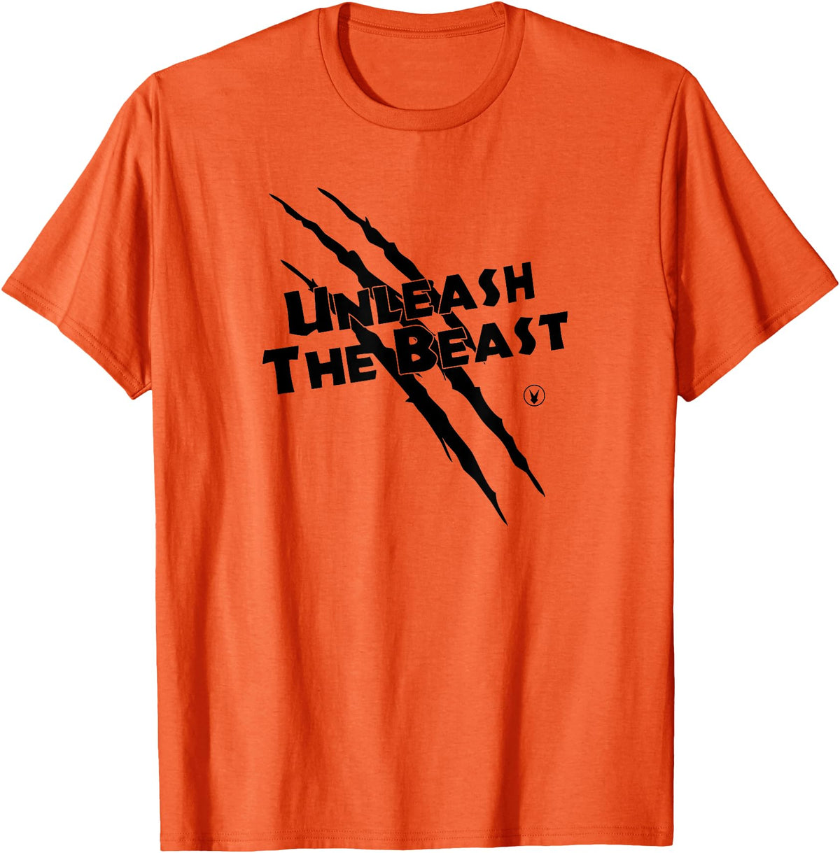 UNLEASH THE BEAST Gym Rabbit Workout Motivation T-Shirt in Orange