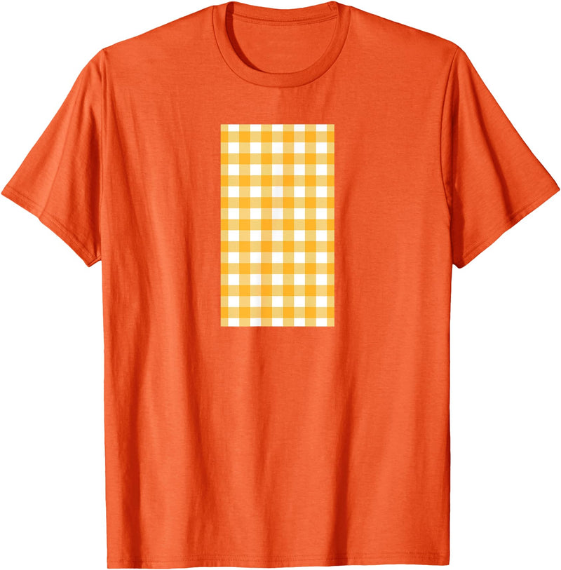 Buffalo Plaid and Checkered Squares Yellow Checkered Square Buffalo Plaid T-Shirt - Orange