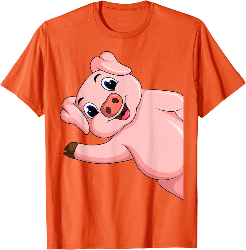 Funny Pig Lover & Owner Gift Ideas Pig Swine Kids Boys Girls Women T-Shirt - Orange
