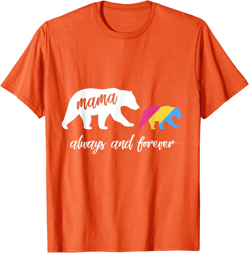 Cute Pansexual and Bisexual Mama Gift Tee Cute Pansexual Mama Bear T-Shirt - Orange