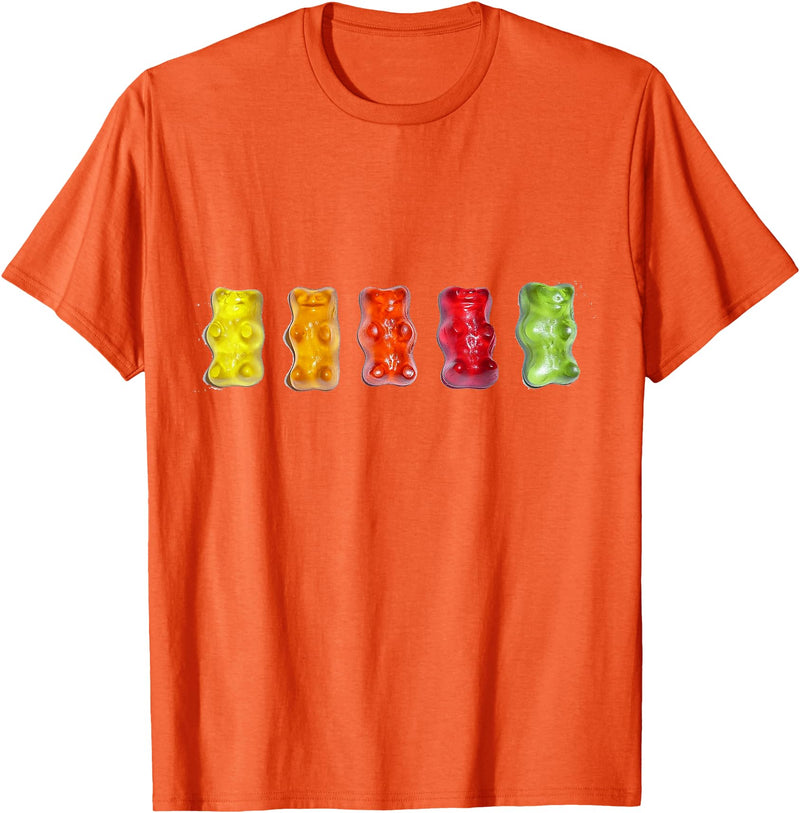 ArtAttack Unisex Classic Fit Gummy Bear Cartoon T-Shirt, Black, Small - Orange