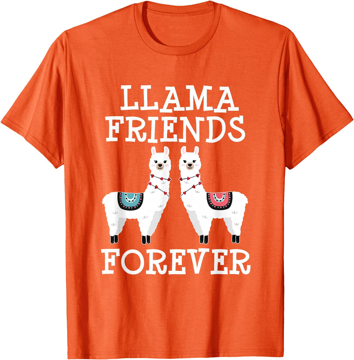 Llama Friendship Girls Llama Friends Girls Women Llama Friendship T-Shirt - Orange