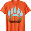 Big Bear Grizzly Paw Gift Design Big Texas Bear Claw Gift Design Idea For Bear Fans T-Shirt - Orange