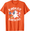 Kinda Fit Sorta Fat Gift Funny Gym Weightlifting Kinda Fit Sorta Fat Tshirt Funny Gym Body Cute Bear Retro T-Shirt - Orange