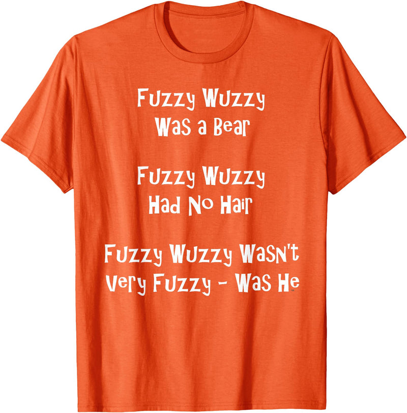 Speech Therapist Gifts - Tongue Twisters! Fuzzy Wuzzy Was a Bear... Best Tongue Twister Gift T-Shirt - Orange