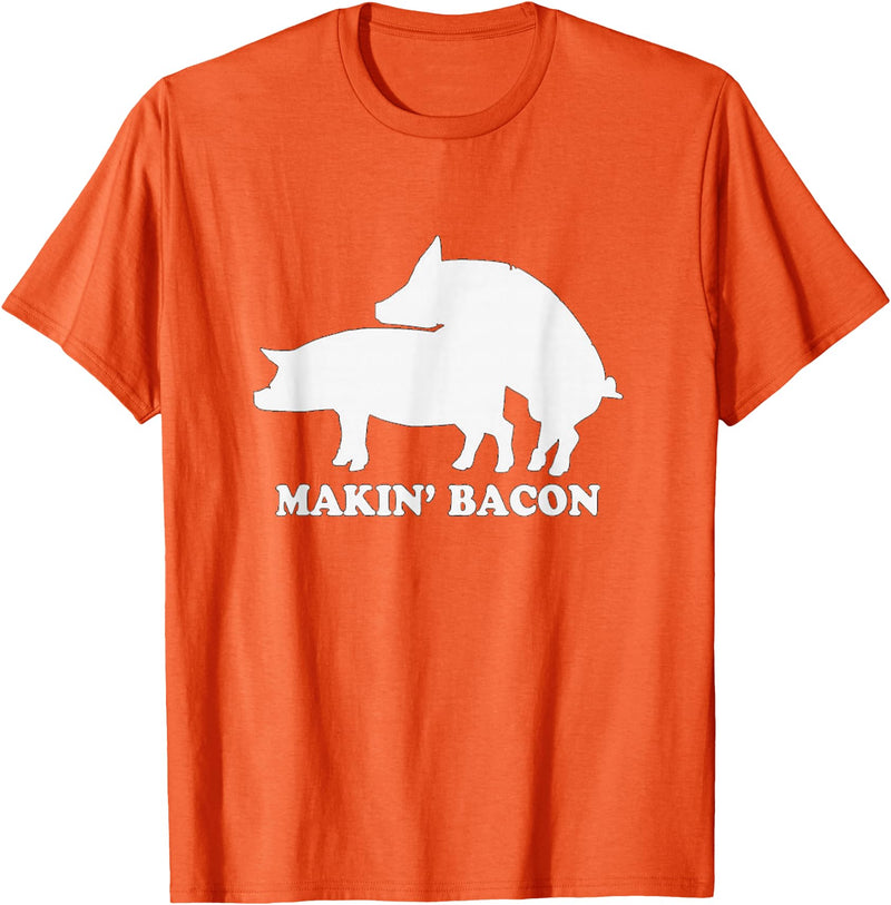 Chris T-Shirt makin bacon t-shirt pork bacon shirt pigs T-Shirt - Orange