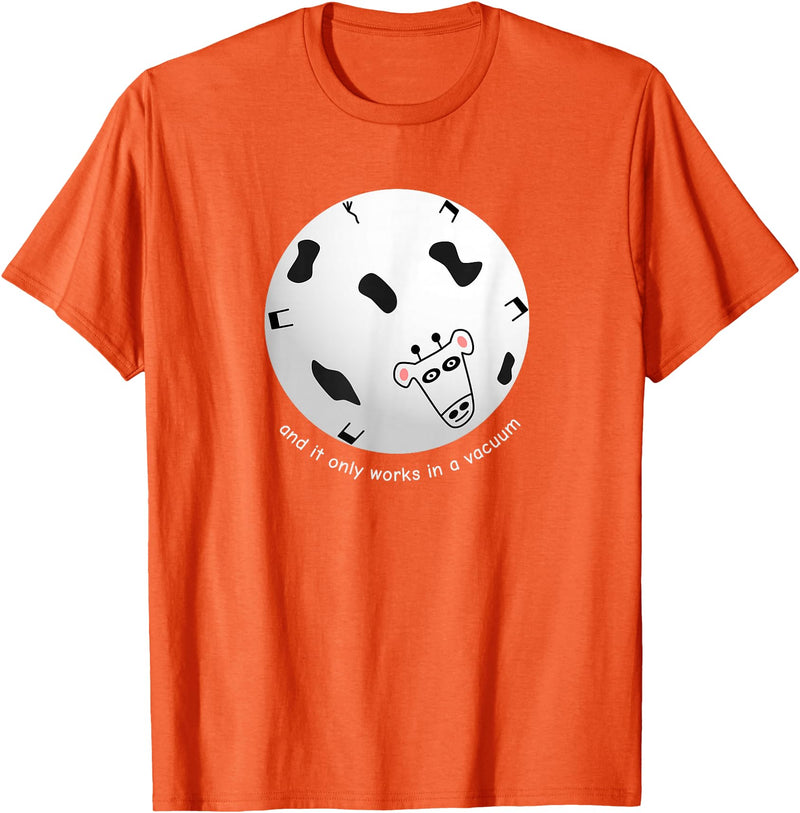 Math & Mirth Designs Spherical Cow Funny Physics T-Shirt T-Shirt - Orange