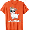 Funny Llamacorn Lover Llama Design Llamacorn Funny Llama Unicorn For Girls Kids Lover Llamacorn T-Shirt - Orange