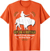 Guy on a Buffalo ~ Punch that Cougar in the Face T-Shirt - Orange