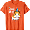 Guinea Pig Birthday by Joy Haus Guinea Pig Birthday Party Wheek Kid 10 Year Old 10th Outfit T-Shirt - Orange