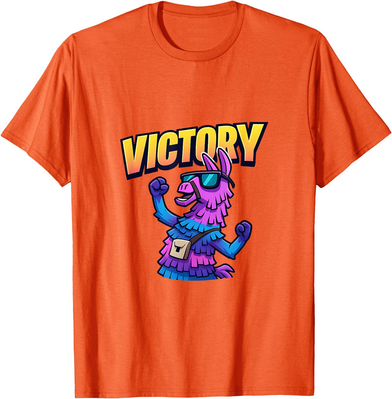PixelLlama Victory Gaming Victory Llama T-Shirt - Orange