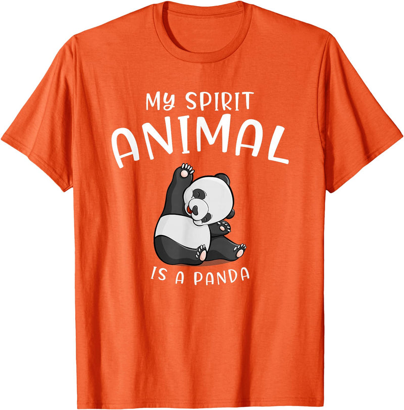 Animal Shirt Gifts for Birthday My Spirit Animal is A Panda Panda Bear SHIRTAnimal Lover Tee T-Shirt - Orange