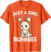 Just a Girl Who Loves Bunnies Kids Girls Rabbit Bunny T-Shirt in Orange