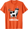 Cool Cow Lover Shirts & Funny Dairy Farmer Gifts Unicow. Cute Dairy Cow Farmer Shirt Funny Cow Lover Gift T-Shirt - Orange