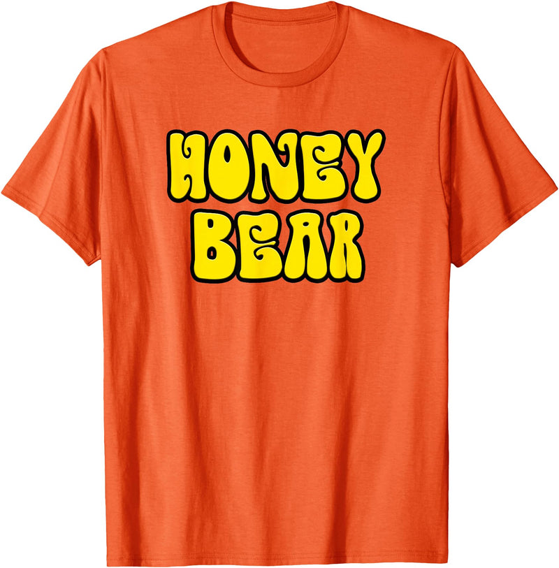 Classic 70's Retro Vintage Hippie Honey Designer Classic 70s Retro Vintage Hippie Honey Bear T-Shirt T-Shirt - Orange