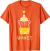 atelier mushroom HONEY Sweet Honey Bear Honey Bottle & Yellow Heart Graphic T-Shirt - Orange