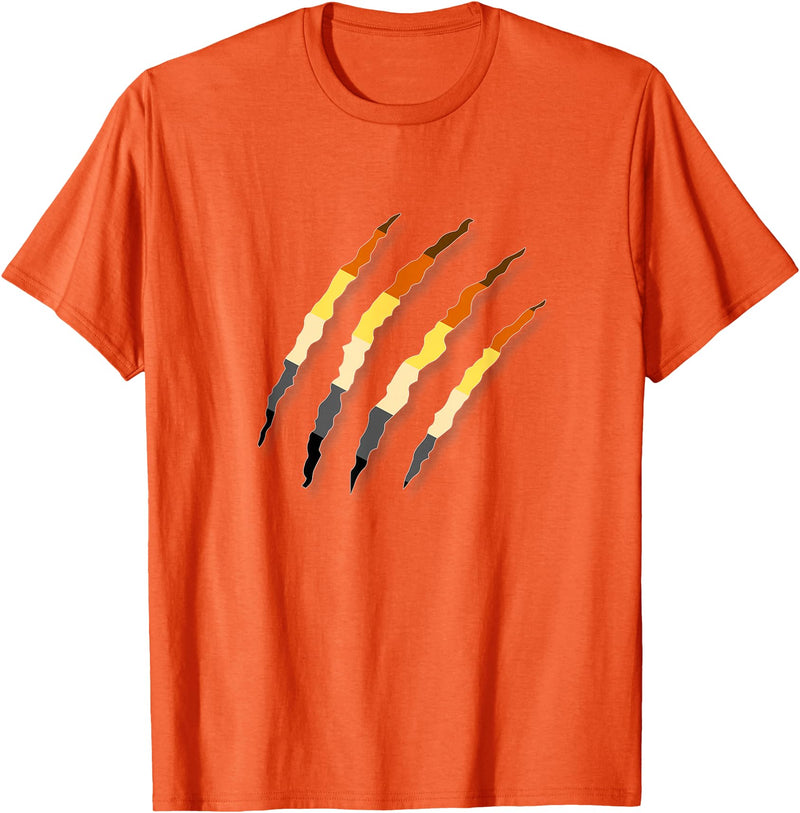 Gay Bear Pride T-Shirts LGBT Gay Bear Pride Shirt For Men - Bear Paw Scratch Cub T-Shirt - Orange