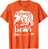 Women Floral Mama Bear TShirt Mama Bear Mom Women Floral Mama Bear Mom Bear Mommy Bear Floral Mama Bear T-Shirt - Orange