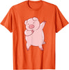 Cute Pig Tees Dabbing Pig Cute Pigs Dab Farmer Funny Pig T-Shirt - Orange