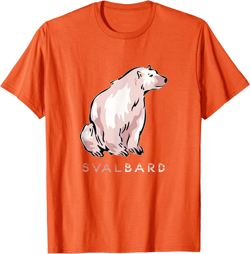 Camelot71 Svalbard The Polar Bear Arctic Circle Norway T-Shirt - Orange