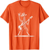 Funny Guitar Giraffe Lovers Costume for Guitarist Rock n Roll Giraffe Playing Guitar Funny Mens Womens Giraffe T-Shirt - Orange