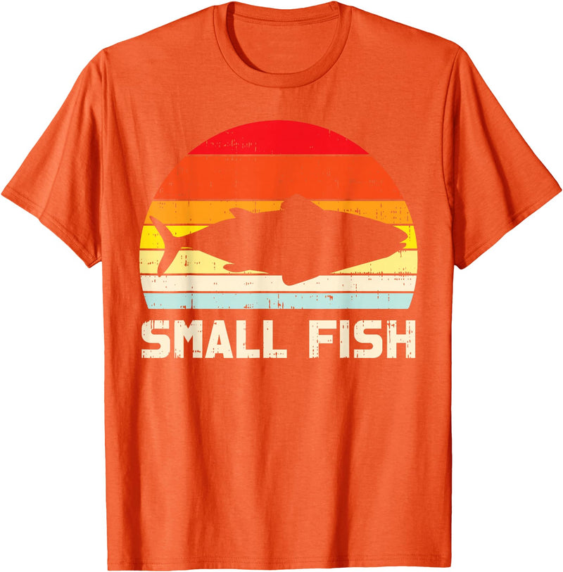 BoredKoalas Fish Fishing Shirts Fisherman Gifts Small Fish Retro Bass Fishing Family Matching Son Boys Gift T-Shirt - Orange