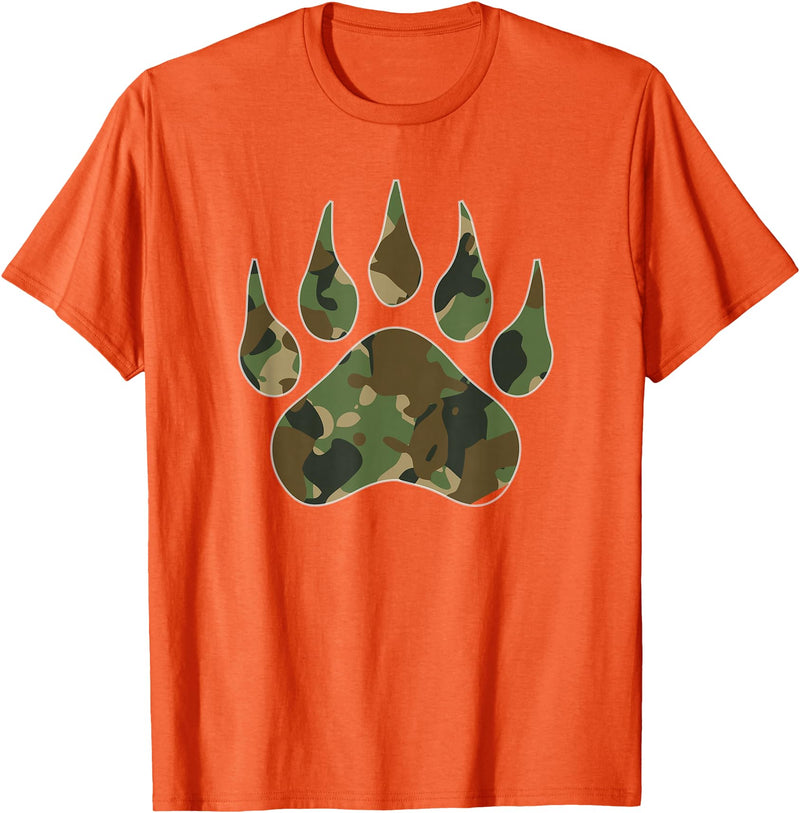 Camo Lover Camo Bear Claw Camouflage for Men Women T-Shirt - Orange