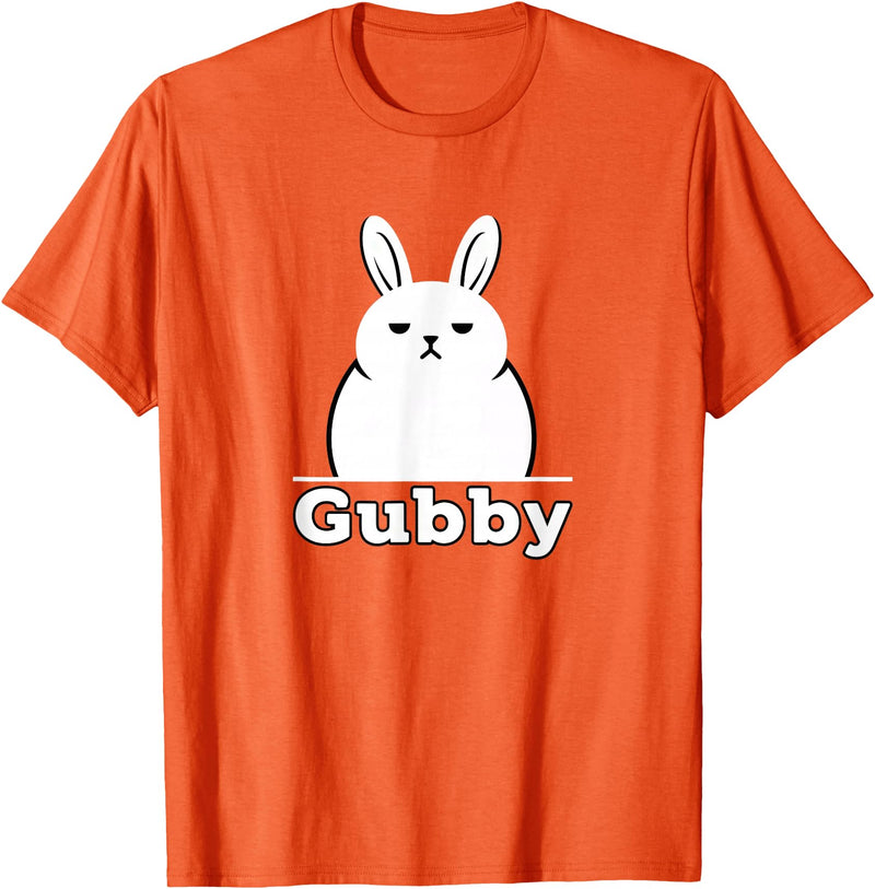 Gubby Rabbit Anime Funny Character Cute Grumpy Bunny T-Shirt in Orange