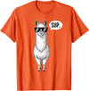 Funny Llama lover Co Alpaca Llama with Sunglasses Sup T-Shirt - Orange