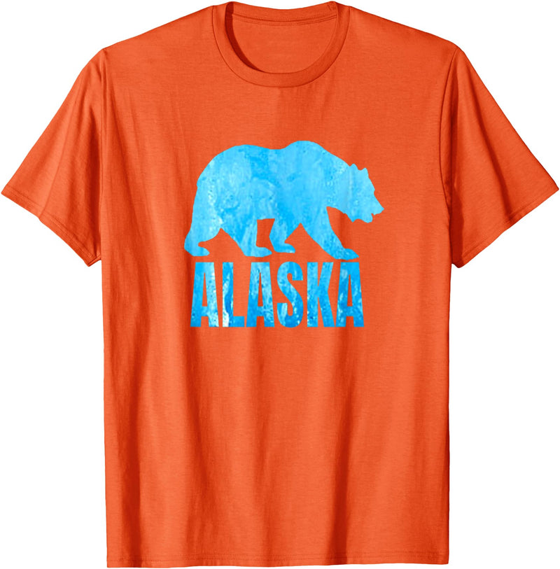 Wild Animal Alaska State Animal Polar Bear Ice Souvenir T-Shirt - Orange