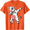 DabbingTastic Dabbing Cow Dab Cow Dancing Cow Farm Birthday Party T-Shirt - Orange