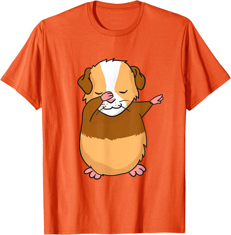 Dabbing Guinea Pig Shirt Dabbing Guinea Pig T-Shirt Funny Dab Gift T-Shirt - Orange