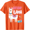 Family Matching Llama Birthday Party Supplies Birthday Llama Girl Birthday Party Llama Birthday Theme T-Shirt - Orange
