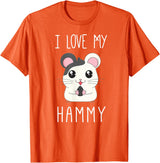 I Love My Hammy T Shirt for Hamster Lovers T-Shirt - Orange