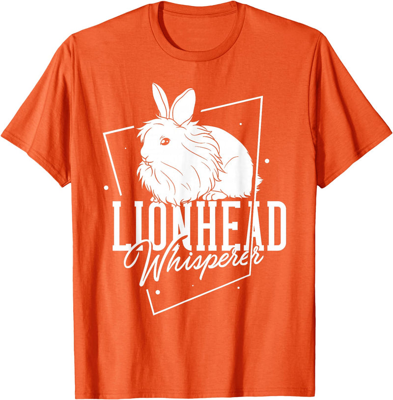 Lionhead Rabbit Gift Bunny Funny T-Shirt in Orange