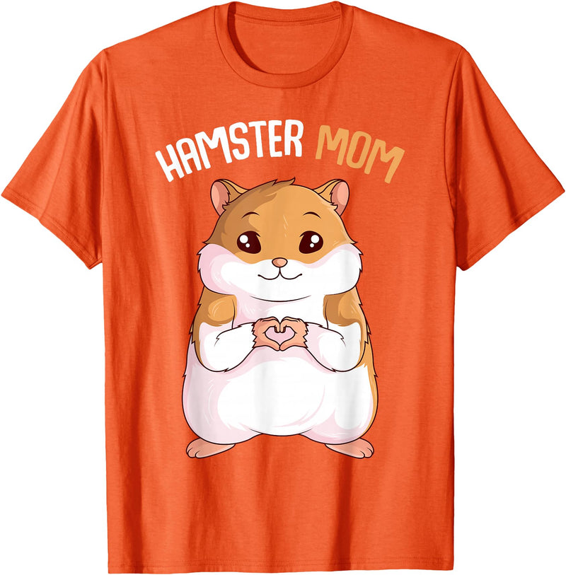 Women's Hamster Mom Hammy Girls T-Shirt - Orange