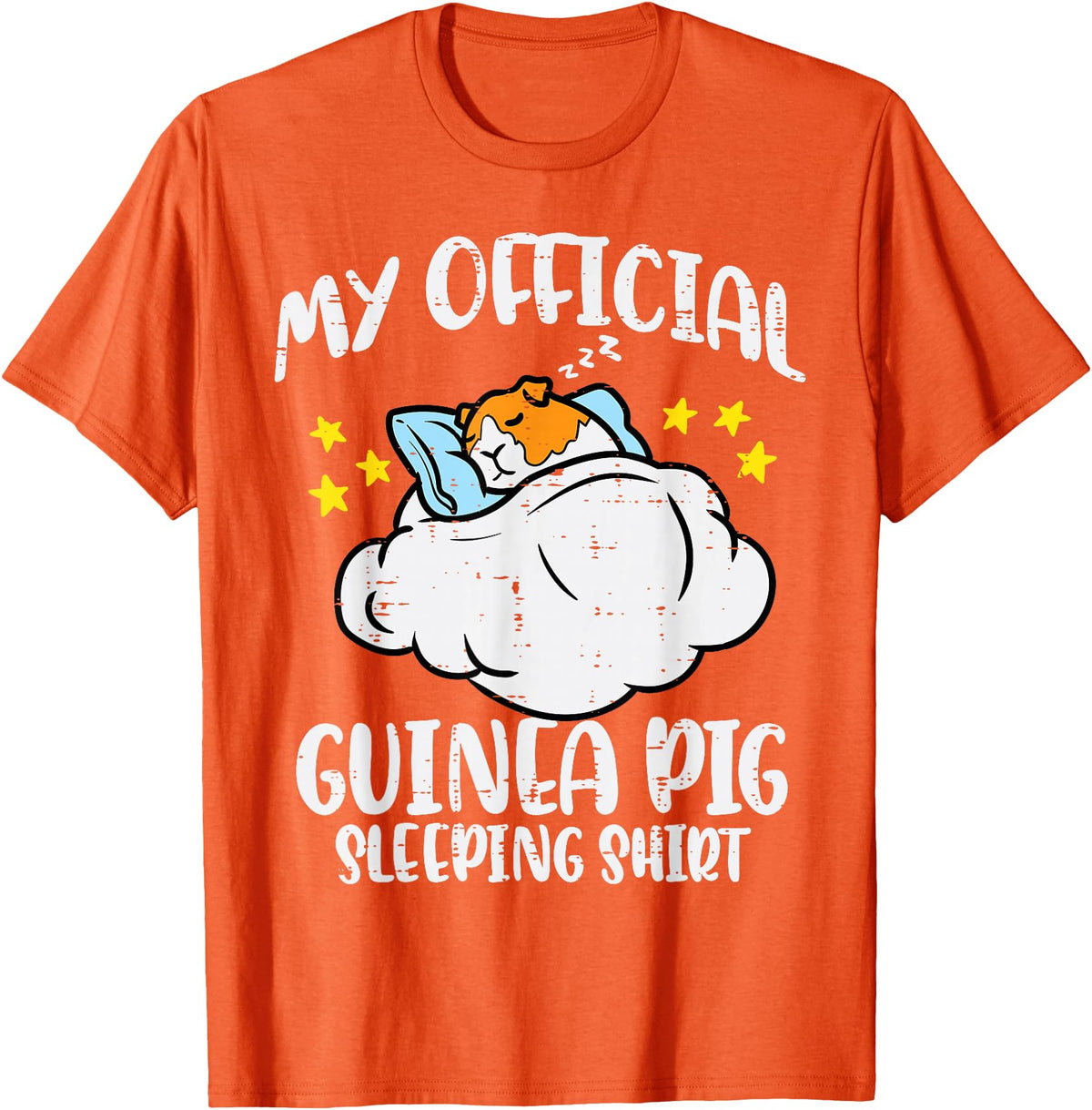 Guinea Pig Shirts For Men Women Kids Gift My Official Guinea Pig Sleeping Shirt Cavy Women Kids Men T-Shirt - Orange