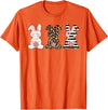 Cute Rabbit Lover Bunny Graphic T-Shirt (Silver Grey) in Orange