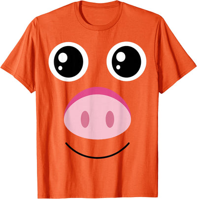 Funny Pig Face Swine Halloween Costume For Couples & Family T-Shirt
