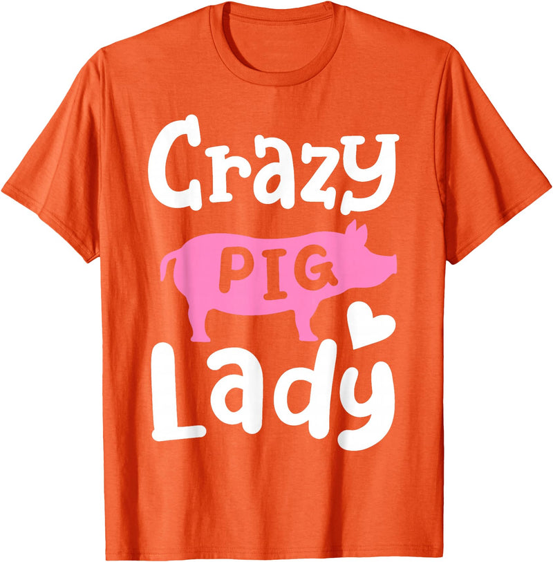 Pig Farm Store Co. Pig Crazy Pig Lady T-Shirt - Orange