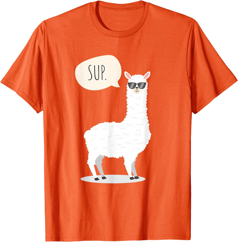Funny & Cute Llama Gifts by OMG Sup No Drama Llama Alpaca T-Shirt - Orange