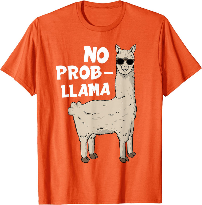 Funny Llama Gift Llama Lover Accessories & Stuff Funny Llama Design For Men Women Kids Llama Alpaca Animal T-Shirt - Orange