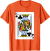 Card Deck Costume Shirt Co King of Clubs Playing Card T-Shirt Poker Player Costume T-Shirt - Orange