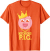 Hip Hop Animal Apparel Hip Hop Notorious PIG Farm Pun Old School Rap T-Shirt - Orange
